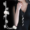 Simulated Pearl Choker Necklaces for Women Silver Color Chain Long Necklace Pendant Jewelry Accessories Trendy Kolye