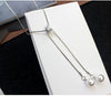 Simulated Pearl Jewelry Long Necklaces & Pendants Gold Silver Color Tassel Necklace for Women Zircon Chokers Collier