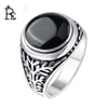RE Black Enamel Ring for Men Male Antique Vintage Viking Punk Rings