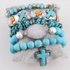 RH  Bohemian Jewelry Accessory Blue Beaded Bracelet Charms Multi Stack Bracelets Sets For Women Gift Dropship