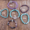 RH  Bohemian Jewelry Accessory Blue Beaded Bracelet Charms Multi Stack Bracelets Sets For Women Gift Dropship