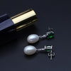 new Fashion natural black pearl earrings 925 sterling silver pearl jewelry for women wedding