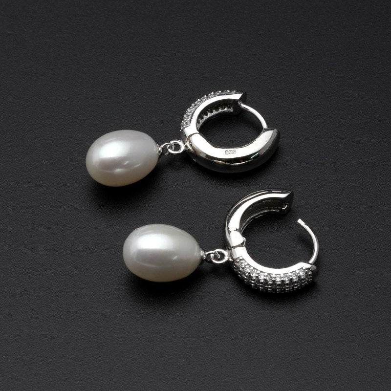 new trendy pearl jewelry natural black pearl earrings 925 sterling silver pearl earrings for women wedding
