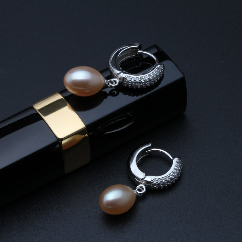 new trendy pearl jewelry natural black pearl earrings 925 sterling silver pearl earrings for women wedding