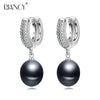 new trendy pearl jewelry natural black pearl earrings 925 sterling silver pearl earrings for women wedding