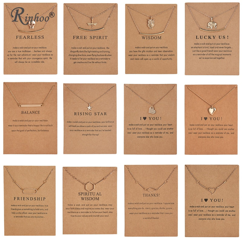 RINHOO Animal Necklace Elephant Dragonfly Butterfly Flower Necklaces Vintage Jewelry Pendant Necklace For Women Friend