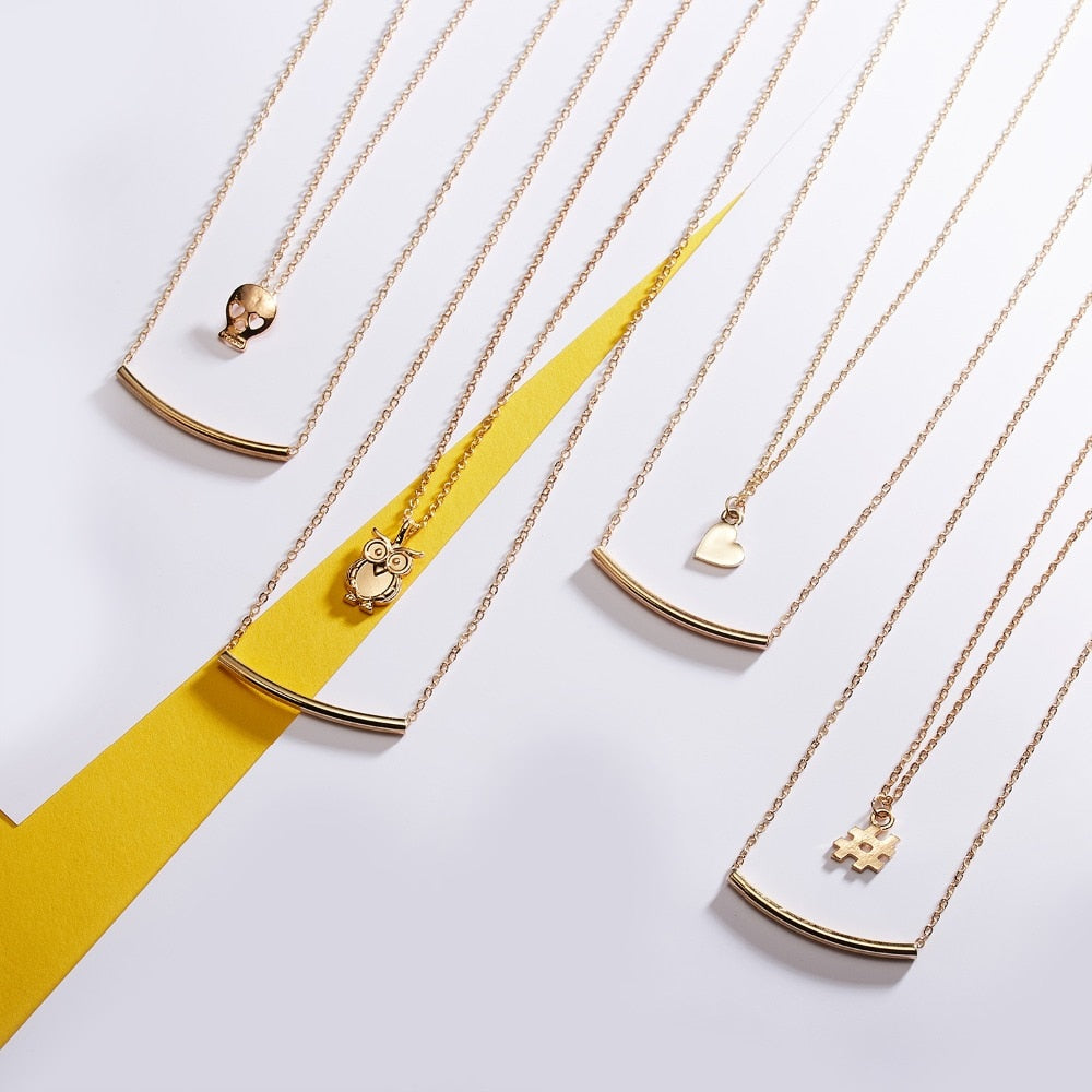 RINHOO Animal Necklace Elephant Dragonfly Butterfly Flower Necklaces Vintage Jewelry Pendant Necklace For Women Friend