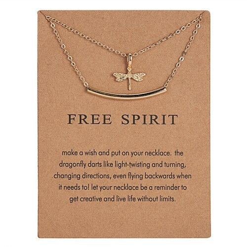 RINHOO Animal Necklace Elephant Dragonfly Butterfly Flower Necklaces Vintage Jewelry Pendant Necklace For Women Friend