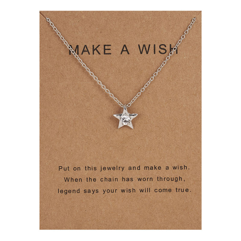 RINHOO Trendy Simple Flower Moon Star Heart Pendant Necklace For Women Girls Rhinestone Silver Color Choker Jewelry