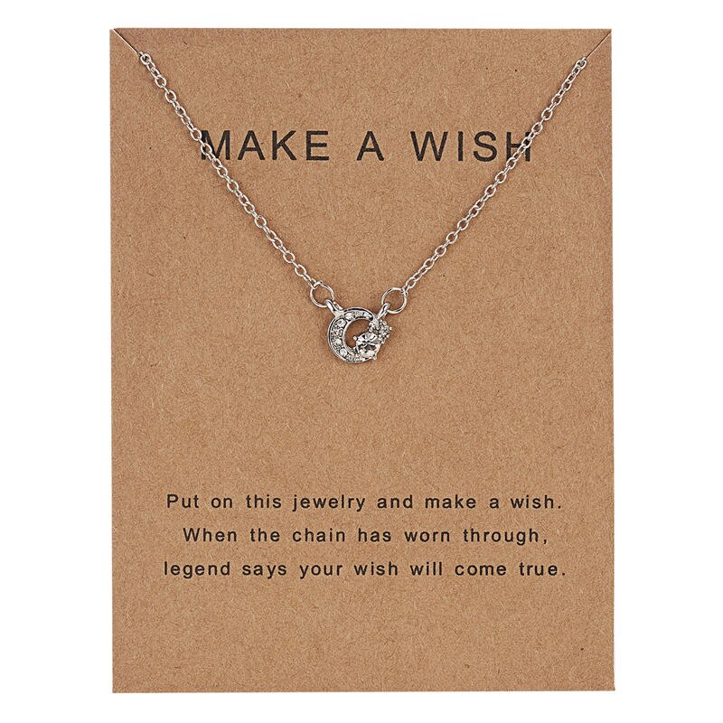 RINHOO Trendy Simple Flower Moon Star Heart Pendant Necklace For Women Girls Rhinestone Silver Color Choker Jewelry