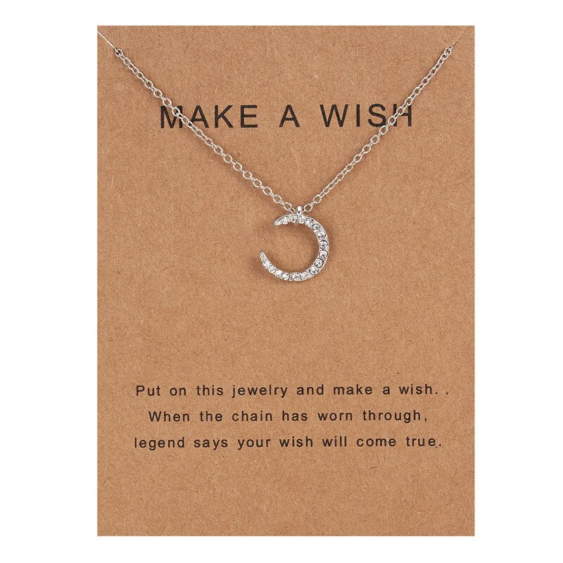 RINHOO Trendy Simple Flower Moon Star Heart Pendant Necklace For Women Girls Rhinestone Silver Color Choker Jewelry