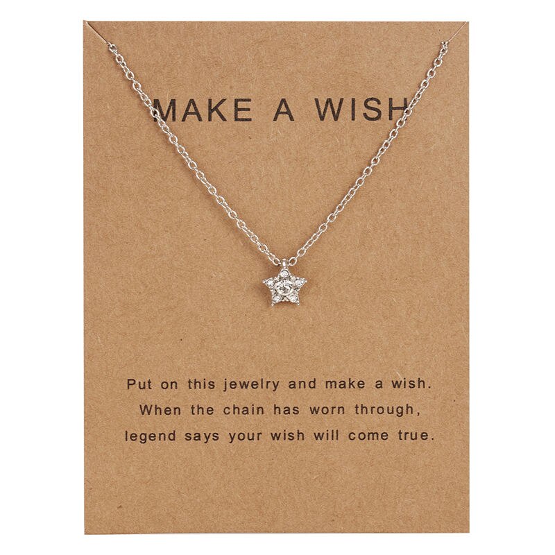 RINHOO Trendy Simple Flower Moon Star Heart Pendant Necklace For Women Girls Rhinestone Silver Color Choker Jewelry