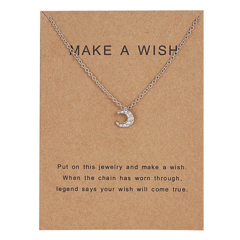 RINHOO Trendy Simple Flower Moon Star Heart Pendant Necklace For Women Girls Rhinestone Silver Color Choker Jewelry