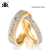 RIR Custom Name Gold Forever Love Wedding Rings Couple Eternity Engagement Heart and Crystal Men Women Ring In Stainless Steel