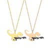 RIR Gold Dinosaur Necklace In Stainless Steel Animal Necklace Jurassic Dinosaur Pendant Necklaces