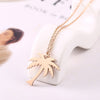 RIR Women Dainty Gold Palm Tree Necklace Stainless Steel Coconut Pendant Necklaces Minimalist Plant Jewelry