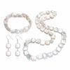 RNUEN Grade AA 11-12mm White Coin Natural Cultured Pearl Fine Jewelry Sets Design For Women