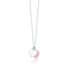 ROBOBL Tiff 100% 925 Silver Pattern Genuine Heart-shaped Green Red Rose Pendant Necklace Glamor Simple Female Lock