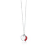 ROBOBL Tiff 100% 925 Silver Pattern Genuine Heart-shaped Green Red Rose Pendant Necklace Glamor Simple Female Lock