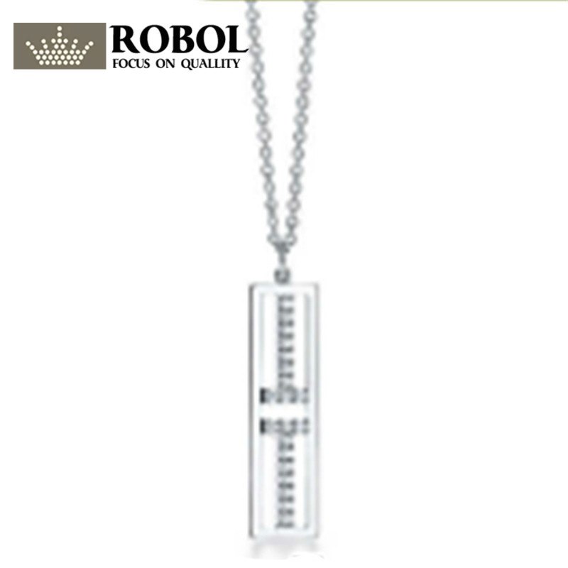 ROBOBL Tiff 100% 925 Sterling Silver Genuine Cubic Zirconia Powder T-Type Necklace Pendant Clavicle Simple Fashion Chain