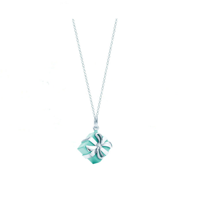 ROBOBL Tiff Luxury Brand 100% 925 Sterling Silver Classic Green Gift Box Necklace Glamorous Jewelry Women's Wholesale Classic