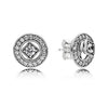 1:1 PAN Original 925 Sterling Silver Stud Earrings Crystal Zircon Earrings Women' Gift Party Fashion Jewelry Anti-Allergic