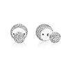 1:1 PAN Original 925 Sterling Silver Stud Earrings Crystal Zircon Earrings Women' Gift Party Fashion Jewelry Anti-Allergic