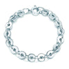 100% 925 Silver 1:1 Genuine Glamorous Round Bracelet Temperament Lady Fashion Geometric Round Bracelet