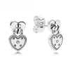 100% 925 Silver Zircon Star Stud Earrings Simple Heart-shaped Elegant Stud Earrings