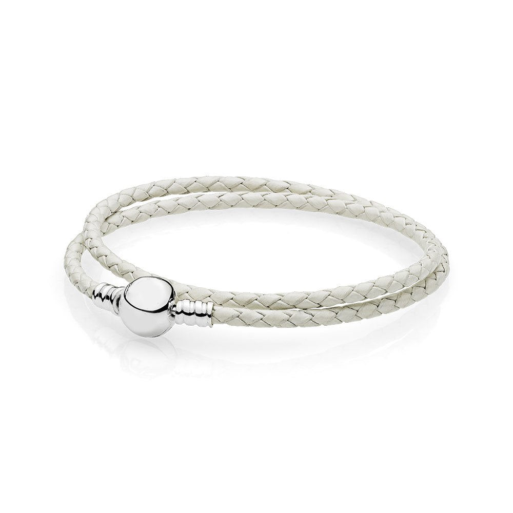 100%925 Sterling Silver Fashion Lovers Leather Double Loop Bracelet (Multi Color Choice) DIY Gift Jewelry Factory Direct