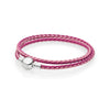 100%925 Sterling Silver Fashion Lovers Leather Double Loop Bracelet (Multi Color Choice) DIY Gift Jewelry Factory Direct