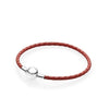 100%925 Sterling Silver Fashion Lovers Leather Double Loop Bracelet (Multi Color Choice) DIY Gift Jewelry Factory Direct