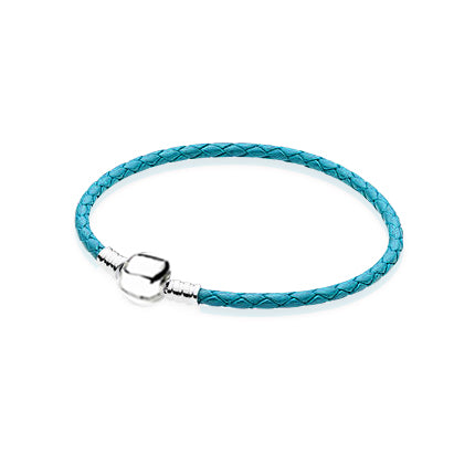 100%925 Sterling Silver Fashion Lovers Leather Double Loop Bracelet (Multi Color Choice) DIY Gift Jewelry Factory Direct