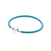 100%925 Sterling Silver Fashion Lovers Leather Double Loop Bracelet (Multi Color Choice) DIY Gift Jewelry Factory Direct
