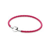 100%925 Sterling Silver Fashion Lovers Leather Double Loop Bracelet (Multi Color Choice) DIY Gift Jewelry Factory Direct
