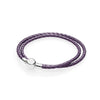 100%925 Sterling Silver Fashion Lovers Leather Double Loop Bracelet (Multi Color Choice) DIY Gift Jewelry Factory Direct