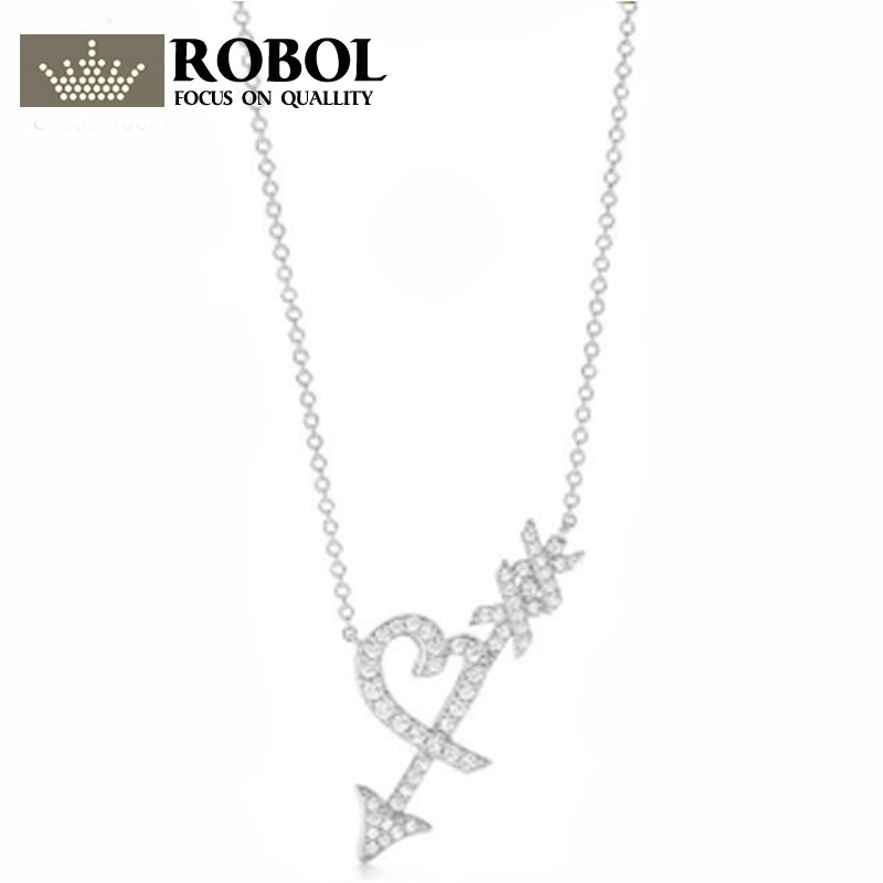 100% 925 Sterling Silver Fashion Zircon S Anchor Clavicle Chain Charm Ladies Necklace Factory Direct