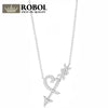 100% 925 Sterling Silver Fashion Zircon S Anchor Clavicle Chain Charm Ladies Necklace Factory Direct