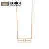 100% 925 Sterling Silver Glitter Cubic Zirconia T-shaped Pattern Lady Pendant Necklace Rose Gold Fashion Clavicle Chain
