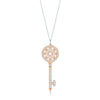 100% 925 Sterling Silver New Charm Zircon Round Petal Key Pendant Necklace Fit DIY Holid Gift