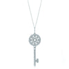 100% 925 Sterling Silver New Charm Zircon Round Petal Key Pendant Necklace Fit DIY Holid Gift