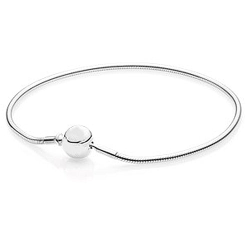 100% Classic Logo Round Gold Chain Pink Gold Color Sterling Silver Bracelet Bracelet for DIY Jewelry Ladies Bracelet