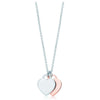 100% Double Heart Lock Pendant in Sterling Silver Gold Color Rose Gold Necklace Clavicle Chain Girl Gift
