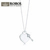 100% Heart Shape Key Lock Pendant Necklace in Sterling Silver Genuine Clavicle Necklace Gifts Accessories