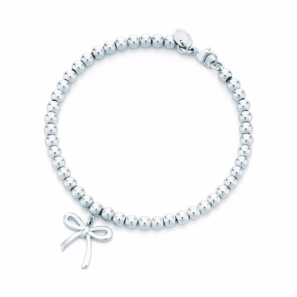 2020 New Product 925 Standard Sterling Silver Fashion Bow Tie Design Bracelet DIY Gift Jewelry Free Package Mail