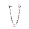 925 Silver Original 1:1 LOGO Climbing MI Mouse Bright Hearts Gestures Red CZ Pan Series Safety Chain Free shipping Jewelry