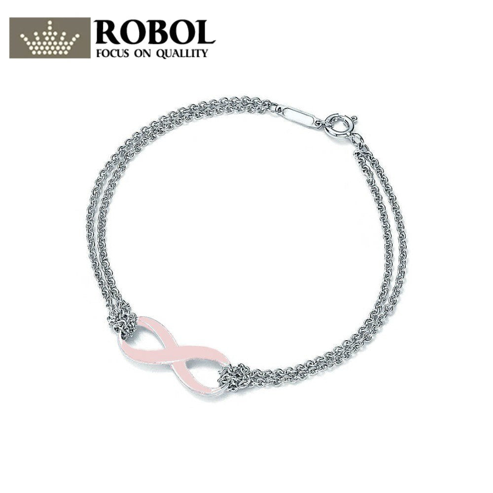 Charm 925 Sterling Silver Simple Fashion TIFF Pink 8 Bracelet Women's Original Jewelry Prom Gift Bracelet Copy Jewerly