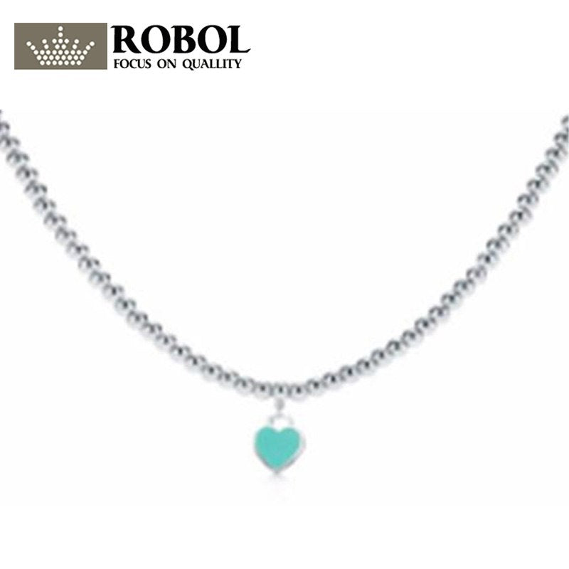 Charm Gift 925 Sterling Silver Blue Heart TIFF Attractive Elegance Temperament Earrings World Jewelry