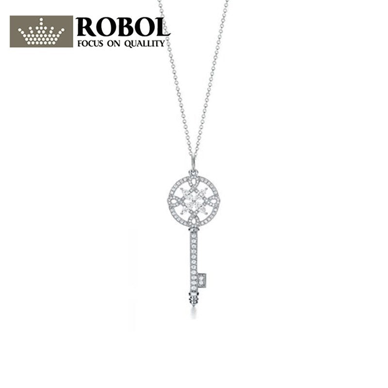 Charm Gift 925 Sterling Silver Dream Key TIFF Attractive Elegance Temperament Earrings World Jewelry