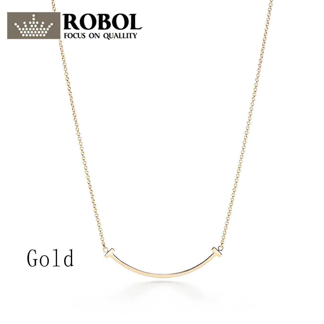 Charm Gift 925 Sterling Silver Gold SmileTIFF Attractive Elegance Temperament Necklace World Jewelry